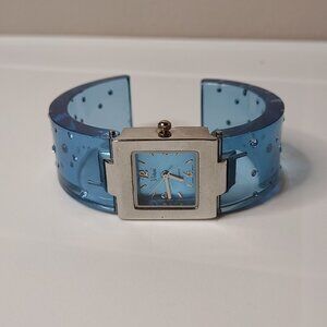 6.25 Inch Vivani Clear Blue Cuff Watch